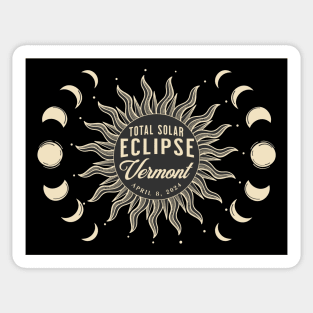 Total Solar Eclipse Vermont USA April 2024 Sticker
